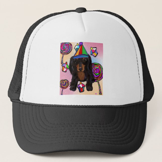 Lollipops Black Dackel Truckerkappe (Vorderseite)