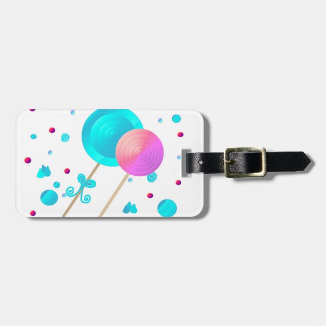 Lollipops und Candy Dots Gepäckanhänger (Vorderseite horizontal)