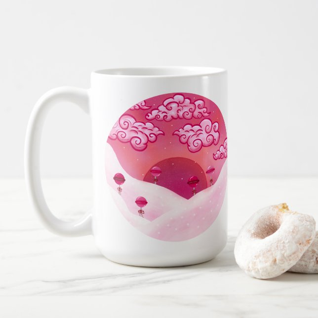 Lollipops und hübsche Wolken Kaffeetasse (Mit Donut)