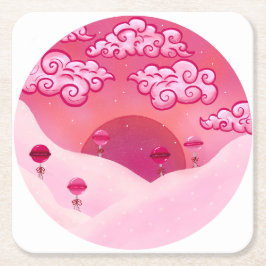 Lollipops und hübsche Wolken Rechteckiger Pappuntersetzer