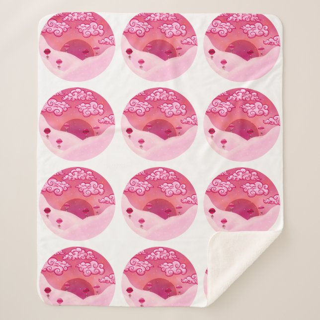 Lollipops und hübsche Wolken Sherpadecke (Vorderseite)