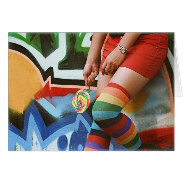 Lollipops und Rainbows - leere Karte (Vorderseite (Horizontal))