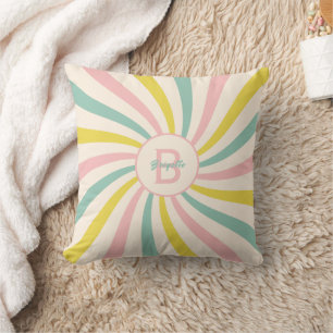 'Lollypop Vibes', Retro-Monogramm Kissen