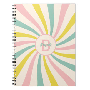 'Lollypop Vibes', retro pastellfarbener Wirbel  Notizblock