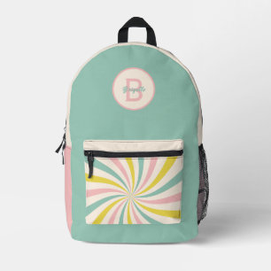 'Lollypop Vibes', Retro-Pastellwirbel Bedruckter Rucksack