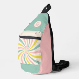 'Lollypop Vibes', Retro-Pastellwirbel Crossbody Bag