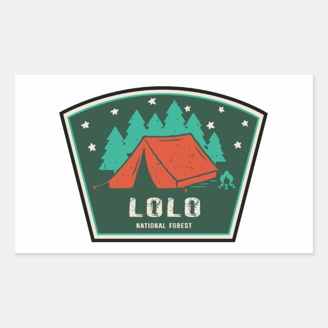 Lolo National Forest Montana Camping Rechteckiger Aufkleber (Vorderseite)