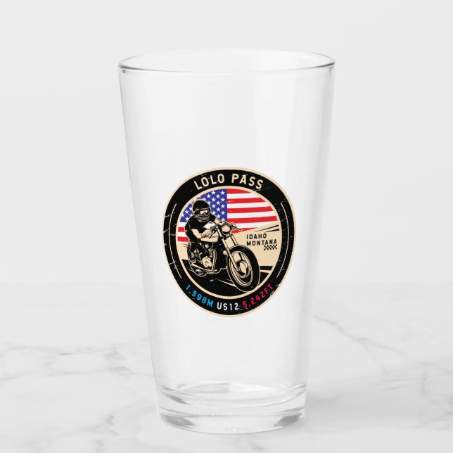 Lolo Pass Idaho Motorrad Glas (Vorderseite)