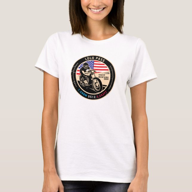 Lolo Pass Idaho Motorrad T-Shirt (Vorderseite)