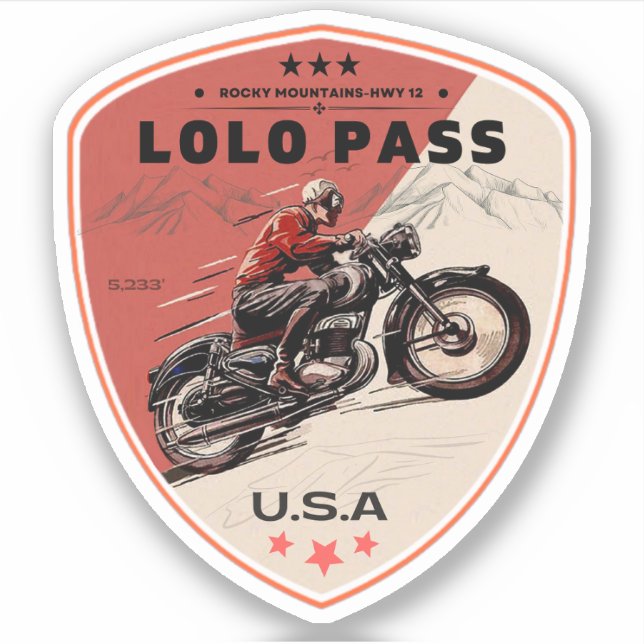 Lolo Passstrasse Oregon Motorradtour Aufkleber (Vorderseite)