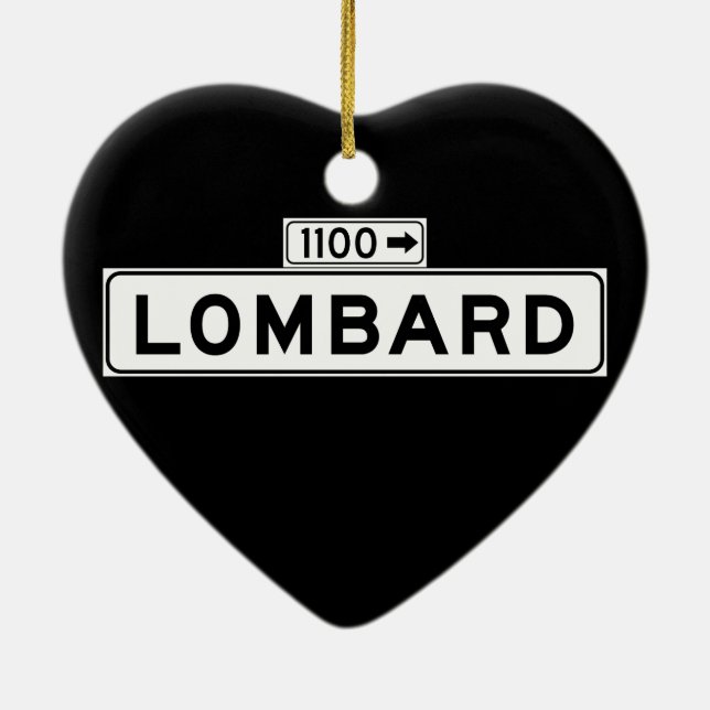 Lombard-St., San Francisco Straßenschild Keramikornament (Hinten)