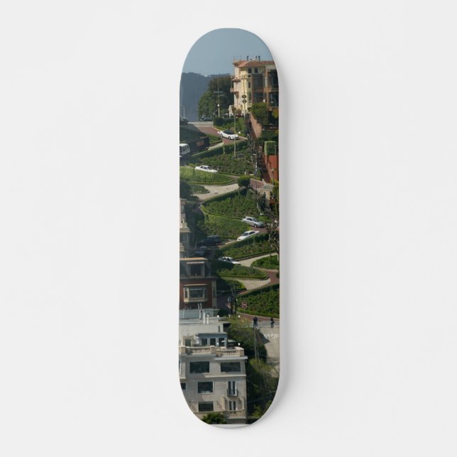 Lombard Street in San Francisco Americas Crookedes Skateboard (Vorne)