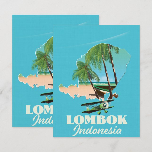 Lombok Indonesien-Karte (Vorne/Hinten)