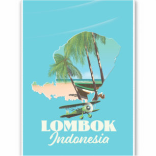 Lombok Indonesien Karte Aufkleber
