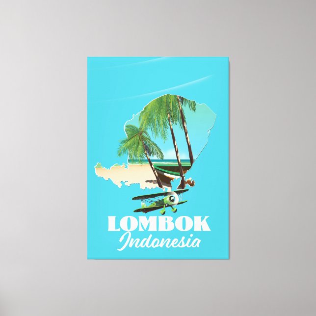 Lombok Indonesien-Karte Leinwanddruck (Vorderseite)