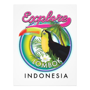 Lombok Indonesien Reise Logo erkunden Fotodruck