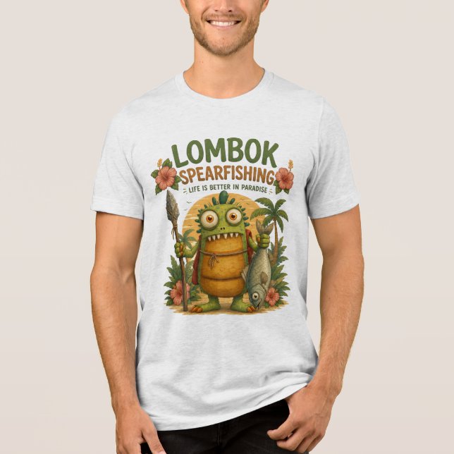 Lombok Speerfischen Tri-Blend Shirt (Vorderseite)