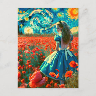 Lomographisches Foto Alice in der Sternennachtsmoh Postkarte