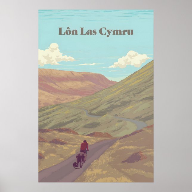 Lon Las Cymru Radreiseplakat Poster (Vorne)