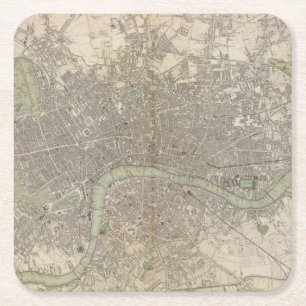 London 1843 rechteckiger pappuntersetzer