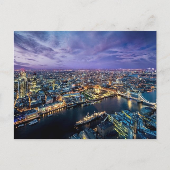 London Abend Postcard Postkarte (Vorderseite)