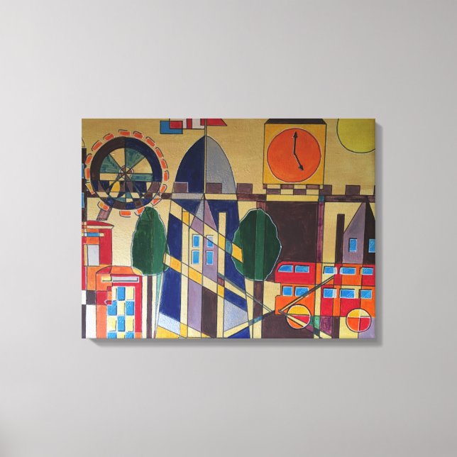 London Akrylus Cubism Leinwanddruck (Vorderseite)