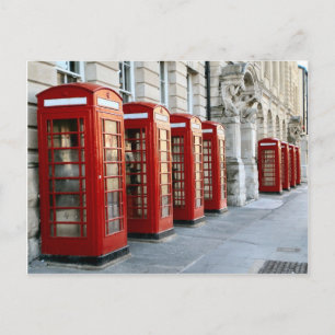 London, alte rote Telefonboxen Postkarte