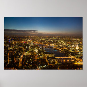 London am Abend - Luftbildposter Poster
