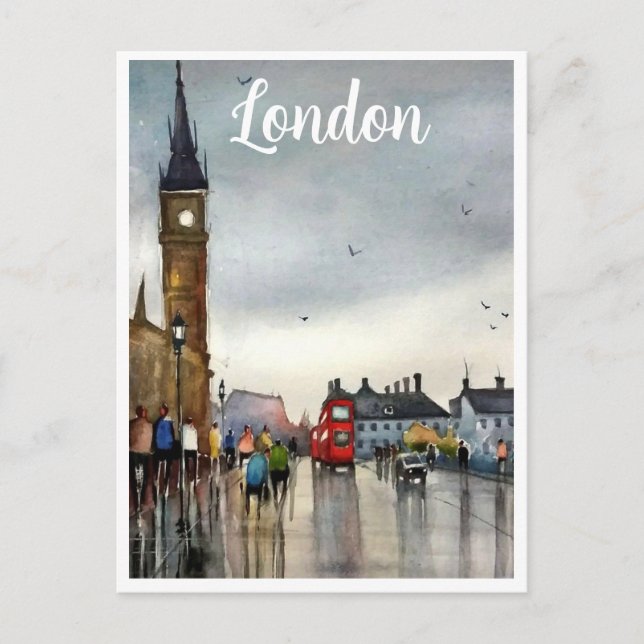 London Aquarellkarte Postkarte (Vorderseite)