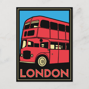 London Art Deco Poster Postkarte