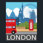 London Art Print Retro Reisebahnposter Poster<br><div class="desc">London Art Print Designed by The Künstlerisch Apples Limited</div>