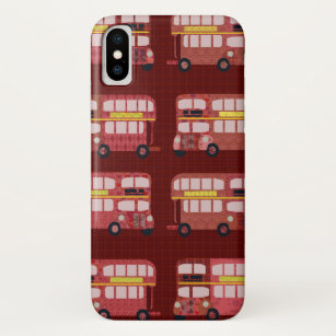 London Art Style Double Decker Bus Muster Case-Mate iPhone Hülle