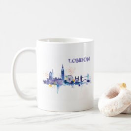 London Art Watercolor Painting Kaffeetasse