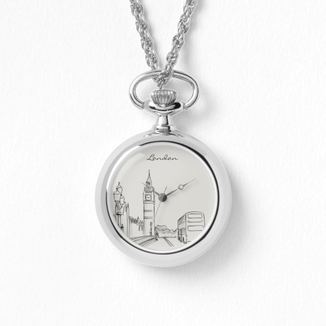 London Art Zeichn Simple Armbanduhr (Vorderseite)