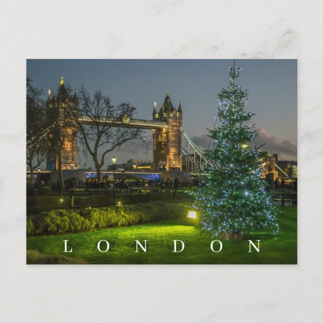 London auf Weihnachts-Postkarte Postkarte (Vorderseite)