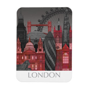 London-Aufzüge bis zum Nacht - Rot Magnet