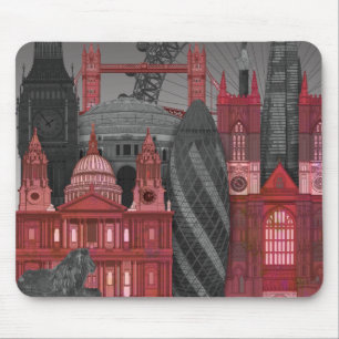 London-Aufzüge bis zum Nacht - Rot Mousepad
