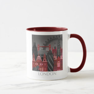 London-Aufzüge bis zum Nacht - Rot Tasse