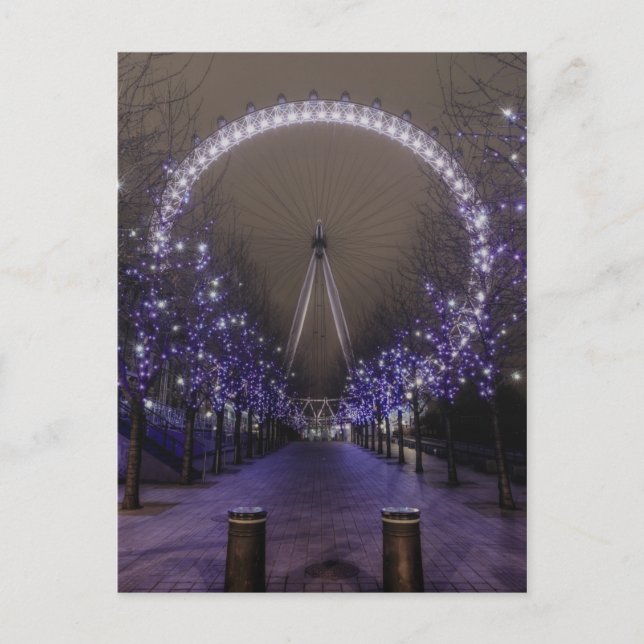 London Auge nach Nacht Postkarte (Vorderseite)