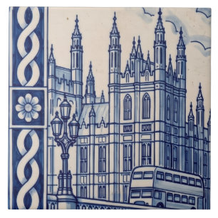 London Azulejo-Muralfliese 3 von 6 Mitte links Fliese