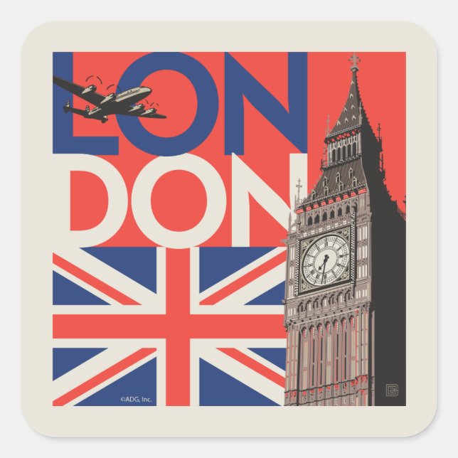 London Big Ben | England Quadratischer Aufkleber (Vorderseite)