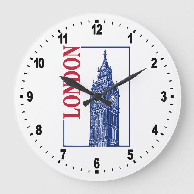 London, Big Ben Große Wanduhr (Vorderseite)