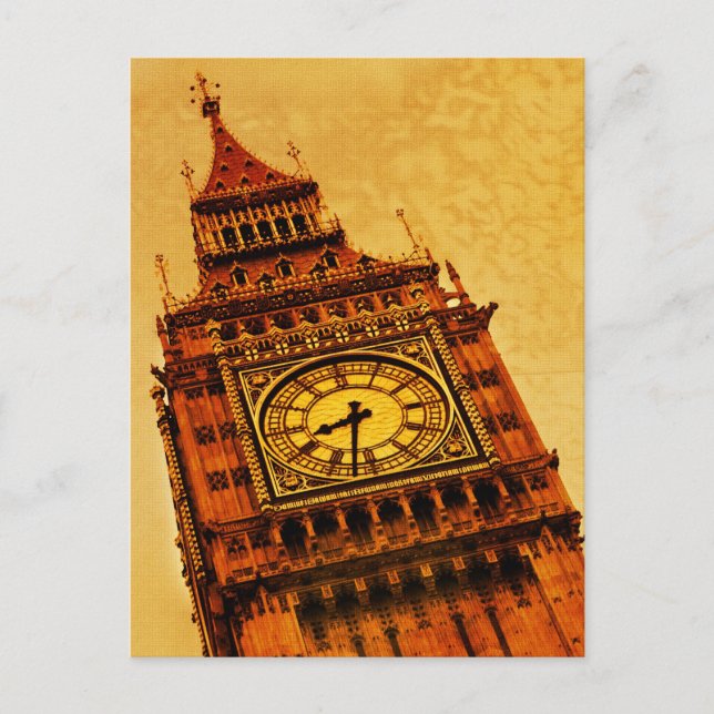 London, Big Ben Grunge Postkarte (Vorderseite)