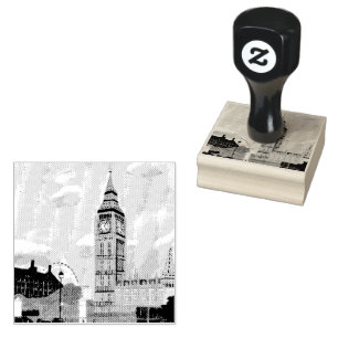 London Big Ben Holz Kunst Stempel 