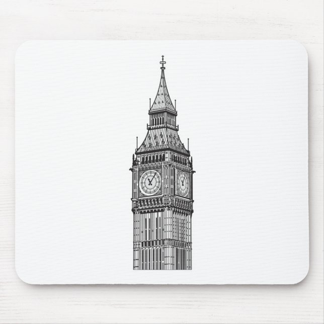 London Big Ben Illustration Mousepad (Vorne)
