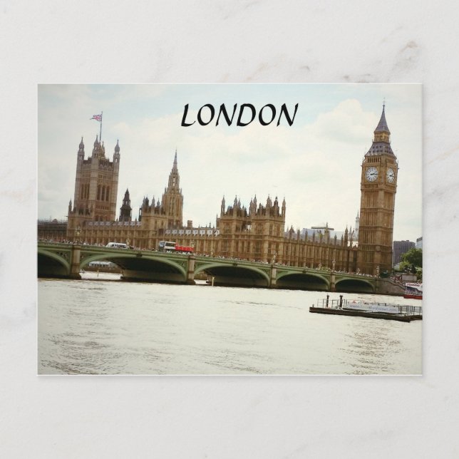 London Big Ben Parlement et carte postale Thames (Devant)
