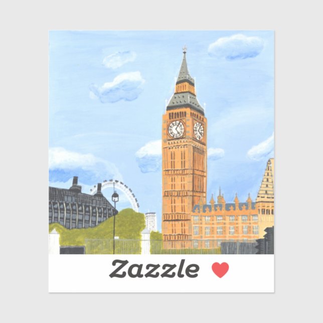 London Big Ben Sticker (Blatt)