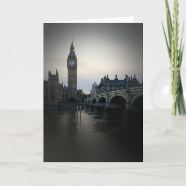 London - Big Ben - Themse - Grußkarte Karte (Vorderseite)