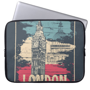 London Big Ben: Typografie Poster Laptopschutzhülle