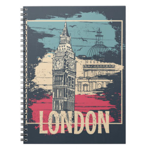 London Big Ben: Typografisches Poster Notizblock